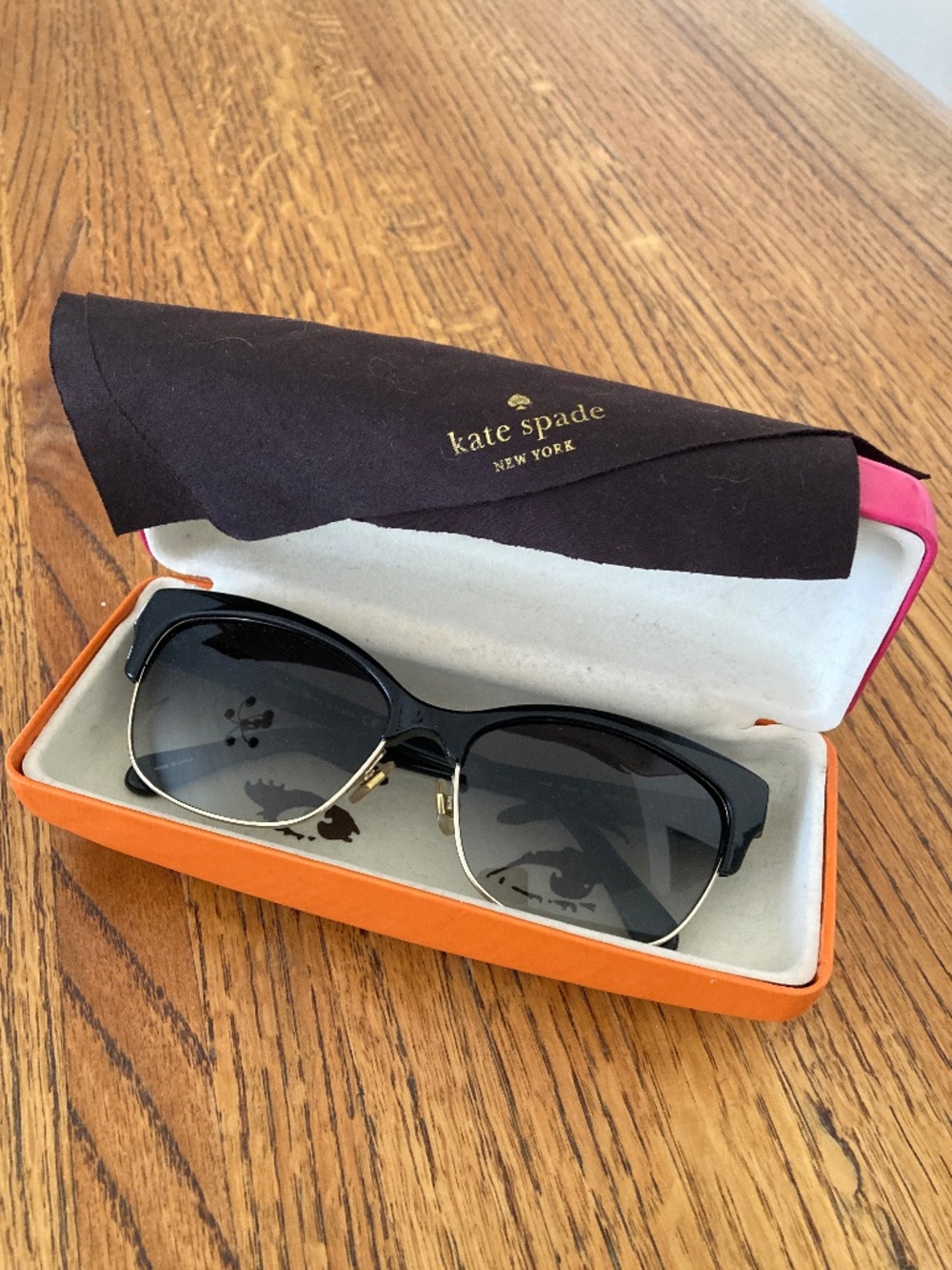 Kate Spade New York SHIRA/S Cat-Eye Sunglasses Y7 gray gradient lens w/ case